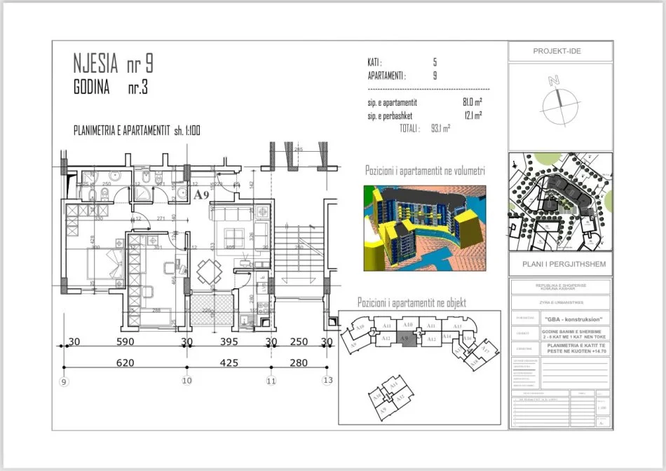 Tirane, shitet apartament 2+1 Kati 4, 93 m² 138.000 € (UNAZA RE) UNA48811