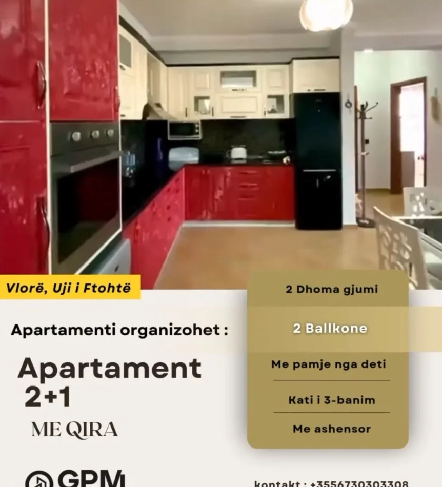 Vlore, jepet me qera apartament 2+1 Kati 5, 600 € (Vlore).