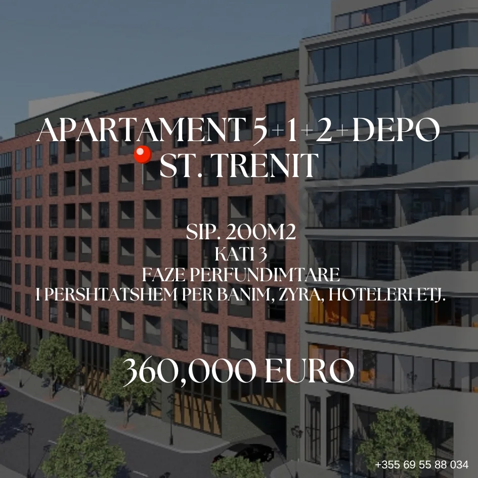 Tirane, shitet apartament 5+1+Aneks+Ballkon Kati 3, 200 m² 360.000 € 