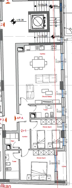 Shqiperi, jepet me qera ambjent biznesi Kati 5, 115 m² 1.000 € (Rruga Jordan Misja)