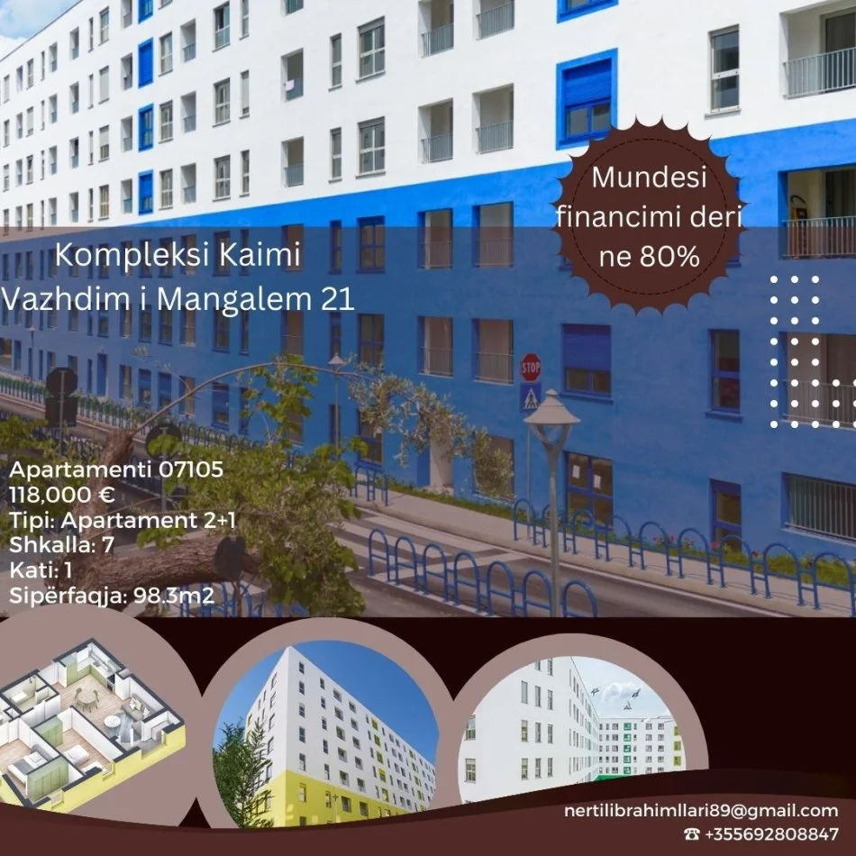 Tirane, shes apartament 2+1+Ballkon Kati 0, 98 m² 118.000 € (Rruga Pasho Hysa Tirane)