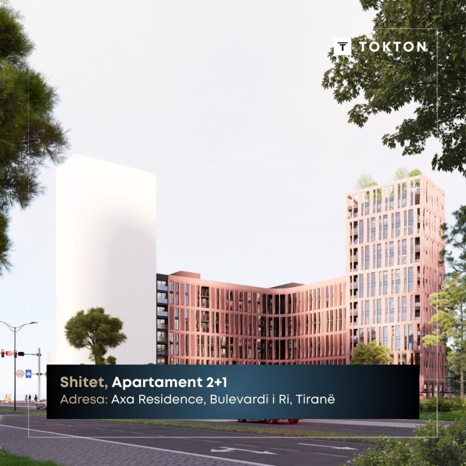 Tirane, shitet apartament 2+1 Kati 6, 105 m² 240.400 € (Axa Residence, Bulevardi i Ri, Tiranë, TT 1983)