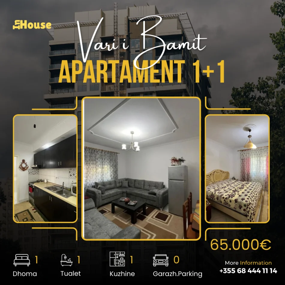 Tirane, shitet apartament 1+1 Kati 1, 45 m² 65.000 € (Rr Sadik Petrela)