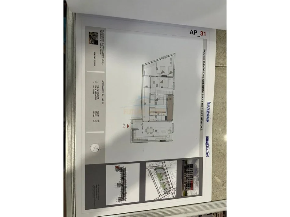 Tirane, shitet apartament Kati 4, 121 m² 93.670 € (KAMEZ)