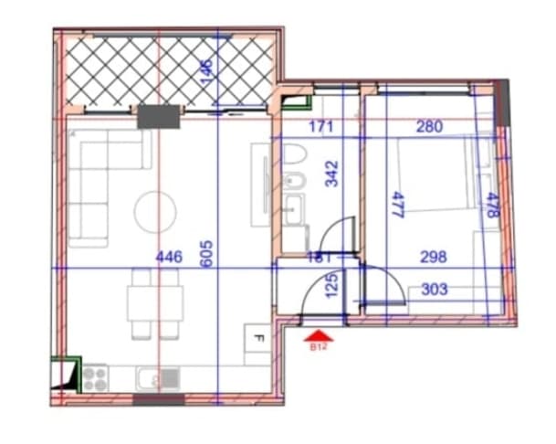 Tirane, shes apartament 1+1+Ballkon Kati 1, 74 m² 119.500 € (Rezidenca Jordan)