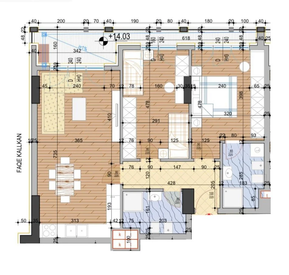 Tirane, shes apartament 2+1+Ballkon Kati 3, 107 m² 183.000 € (Laprake)