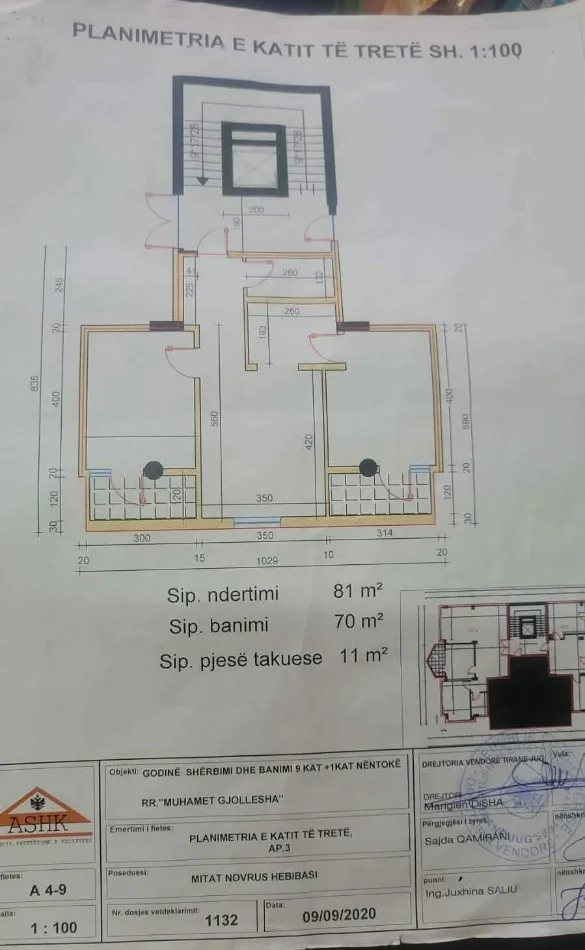 Tirane, shitet nga Pronari, pa-komision apartament 2+1+Ballkon Kati 3, 81 m² 220.000 € (21 DHJETORI)