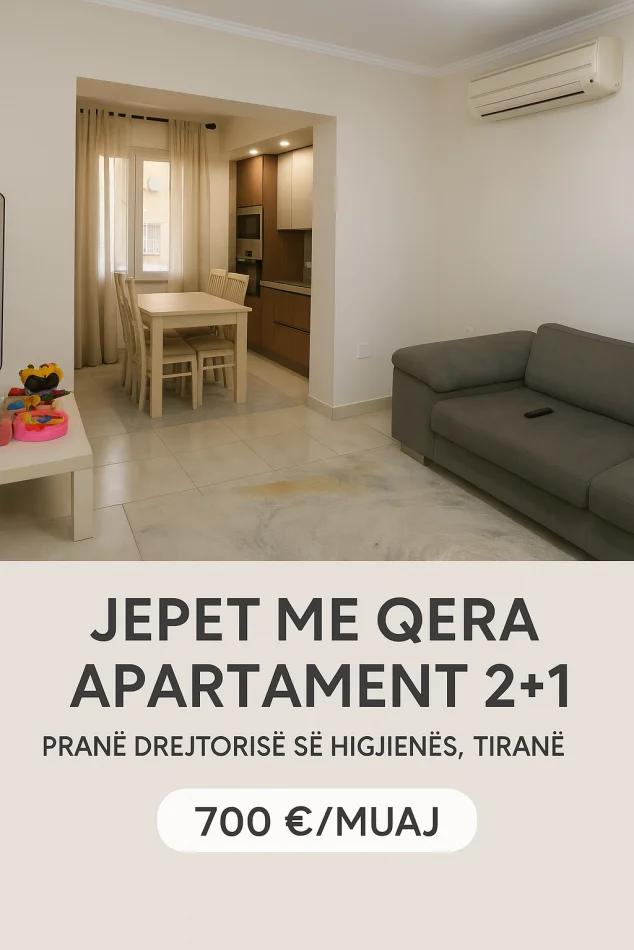 Shqiperi, jepet me qera apartament 2+1+Aneks Kati 2, 80 m² 700 € (Drejtoria e higjenes)