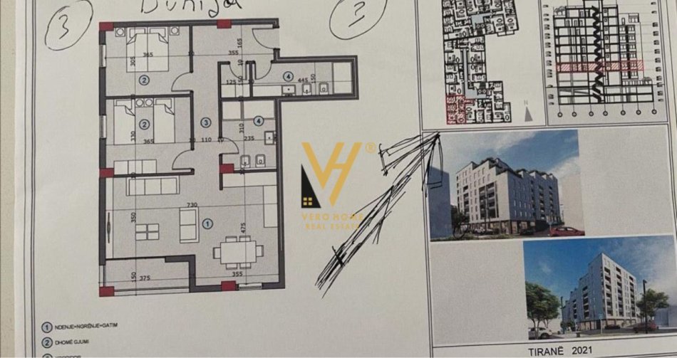 Tirane, shitet apartament 2+1+Aneks+Ballkon Kati 2, 111 m² 144.000 € (RRUGA ALI DEMI)