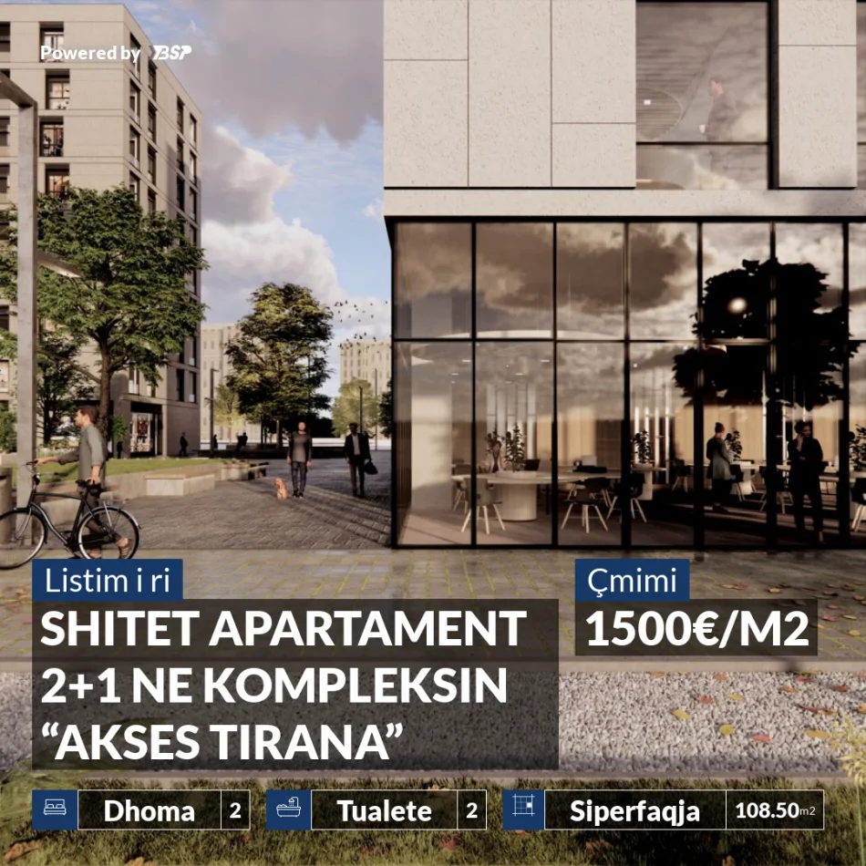 Tirane, shitet apartament 2+1+Ballkon , 108 m² 162.750 € (AKSES TIRANA)