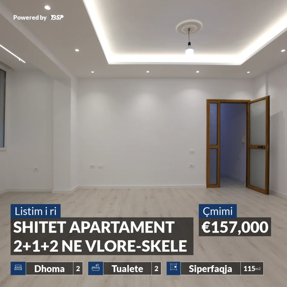 Vlore, shitet apartament 2+1+Aneks+Ballkon Kati 5, 157.000 m² 157.000 € (VLORE-SKELE)