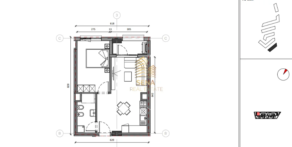 Tirane, shitet apartament 1+1+Ballkon Kati 4, 60 m² 120.000 € (Ali Demi, Rezidenca Kaimi)
