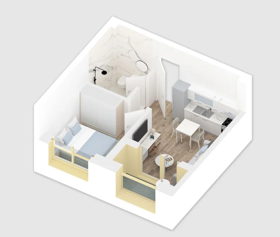 Tirane, shitet apartament 1+1+Ballkon Kati 3, 40 m² 57.000 € 