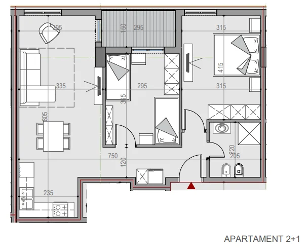 Tirane, shitet apartament 2+1 Kati 6, 87 m² 91.100 € (Univers City)
