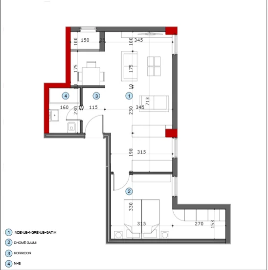 Tirane, shes apartament 1+1 Kati 3, 70 m² 95.500 € (ALI DEM)