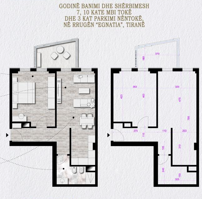 Tirane, shes apartament 1+1+Ballkon Kati 9, 78 m² 148.000 € (Don Bosko)