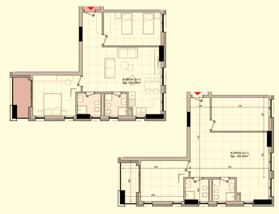 Tirane, shes apartament 2+1+Ballkon Kati 2, 121 m² 267.000 € (Bulevardi i Ri)