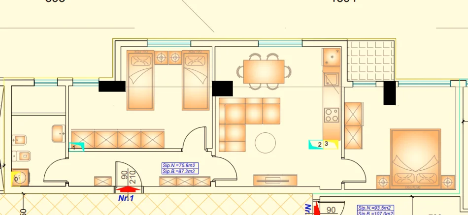 Tirane, shes apartament 2+1+Ballkon Kati 7, 87 m² 218.000 € (Selvia)