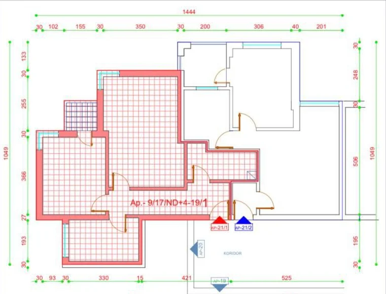 Tirane, shes apartament 2+1+Ballkon Kati 5, 65 m² 139.000 € (Don Bosko)