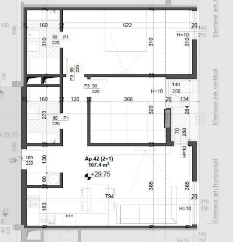 Tirane, shes apartament 2+1+Ballkon Kati 8, 107 m² 158.000 € (Mei's Garden Residence)