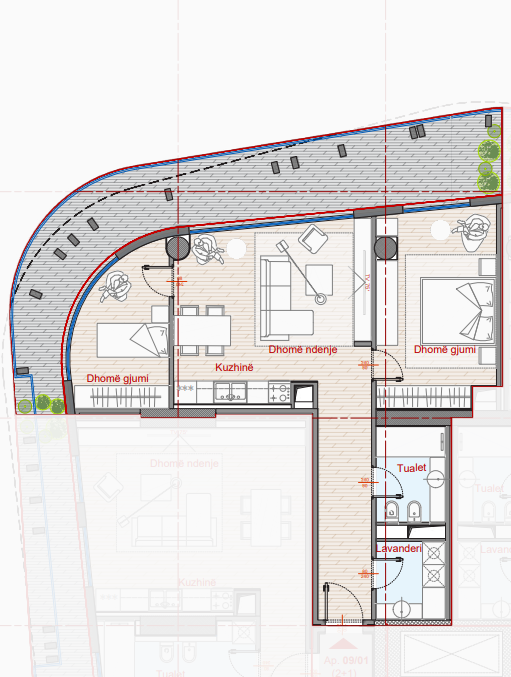 Tirane, shes apartament 2+1+Ballkon Kati 9, 129 m² 258.000 € (Top Seven Tower)
