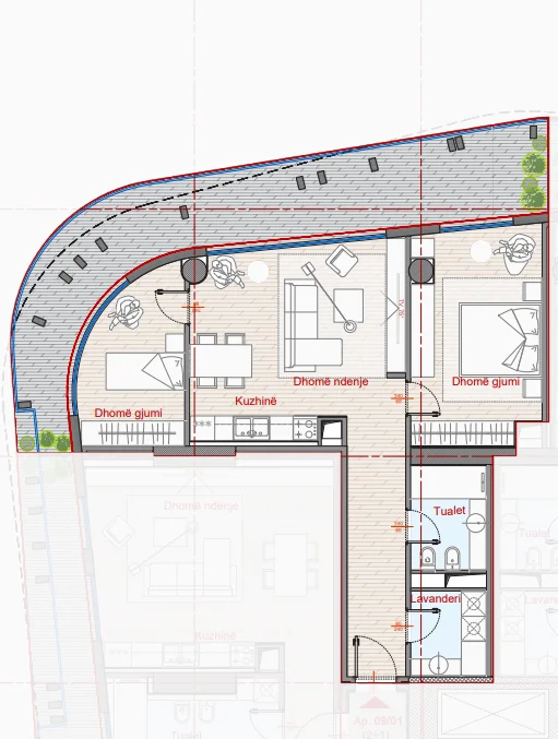 Tirane, shes apartament 2+1+Ballkon Kati 9, 129 m² 258.000 € (Top Seven Tower)