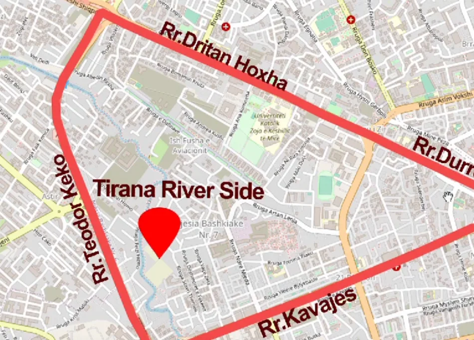 Tirane, shes apartament 2+1 Kati 3, 92 m² (Riverside Residence)