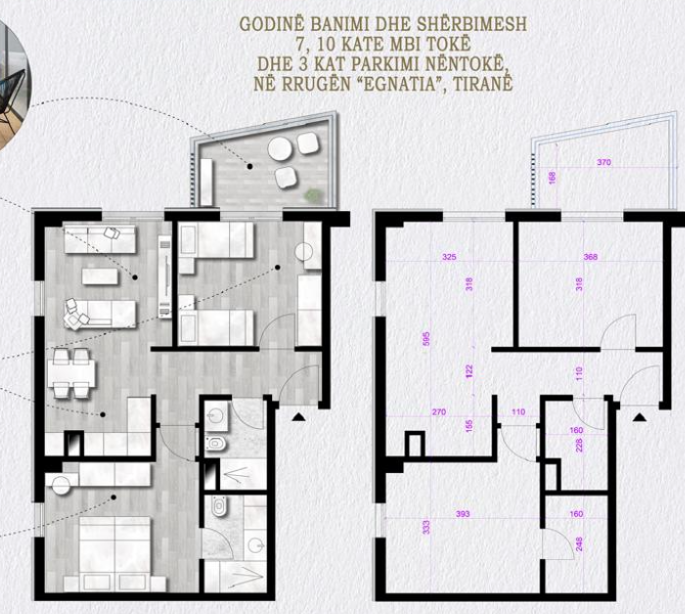 Tirane, shes apartament 2+1+Ballkon Kati 9, 85 m² 163.000 € (Star Bosko)