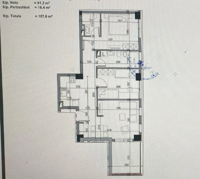 Tirane, shes apartament 2+1+Ballkon Kati 3, 107 m² 269.000 € (Novus Residence)