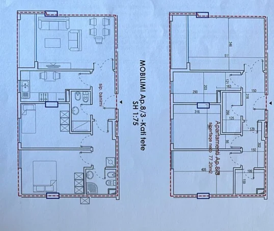 Tirane, shes apartament 2+1+Ballkon Kati 8, 77 m² 135.000 € (Astir)