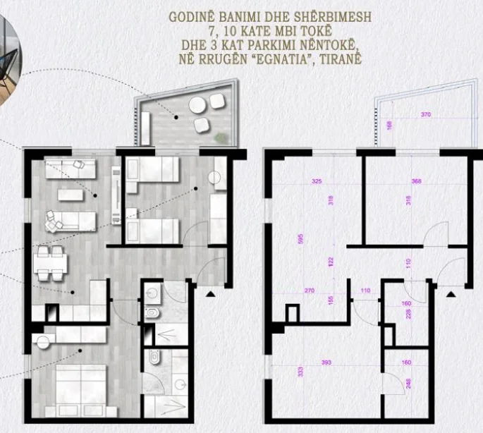 Tirane, shes apartament 2+1+Ballkon Kati 9, 85 m² 163.000 € (Star Bosko)