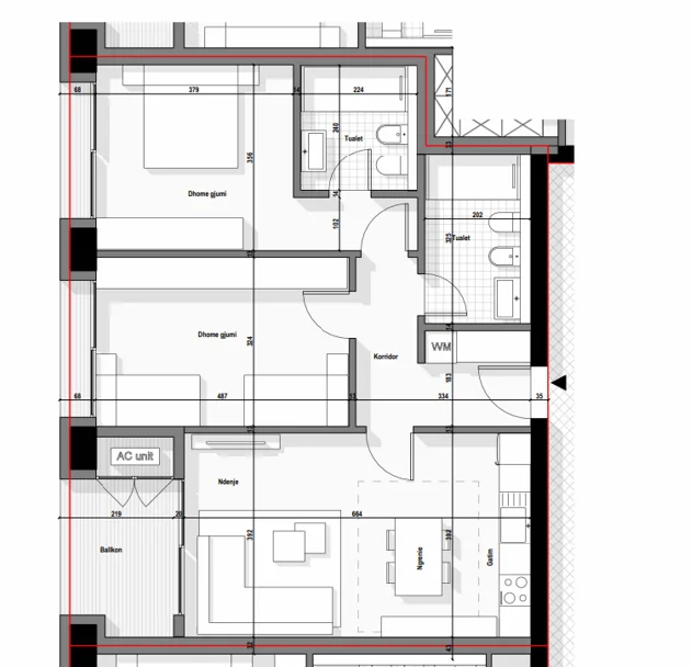 Tirane, shes apartament 2+1 Kati 12, 125 m² 339.120 € (Tirana Boulevard)