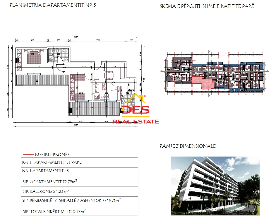 Vlore, shitet apartament 2+1+Ballkon Kati 1, 120 m² (Rruga Aleksandër Moisu)