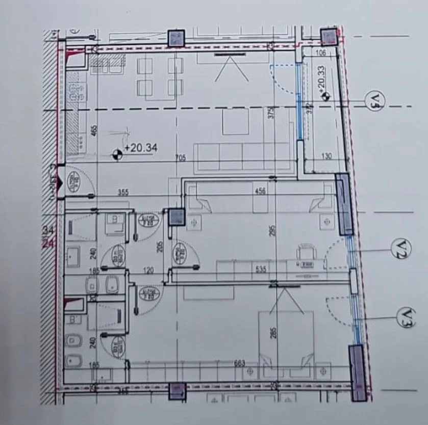 💥1850€/m2💥 Tirane, shitet apartament 2+1+2+Ballkon , 103 m² 208.400 € (Orbital 2, Bulevardi i Ri)