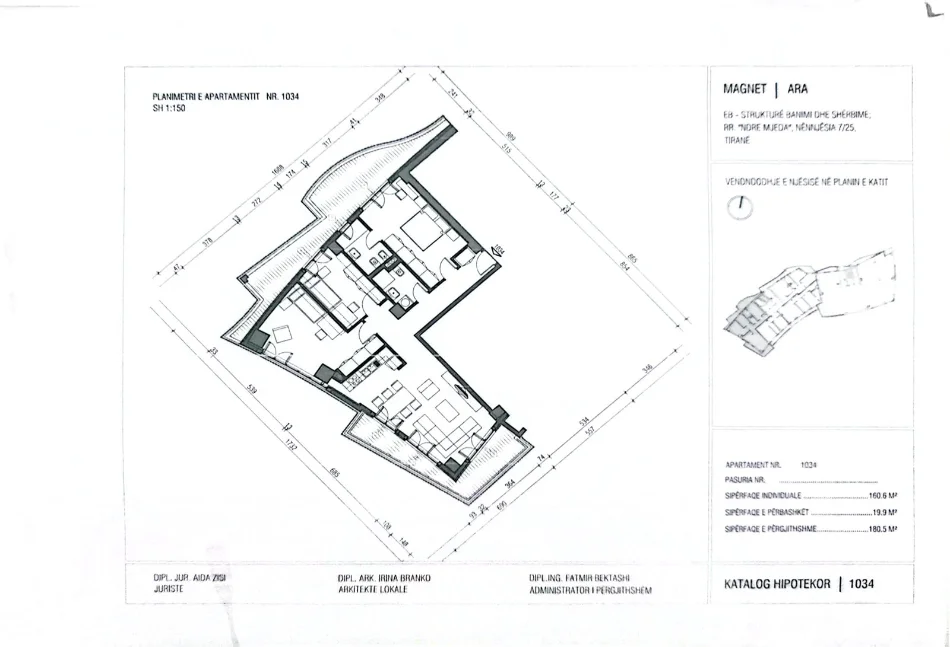 Tirane, shes apartament 3+1+Ballkon Kati 3, 180 m² 397.000 € (Rruga Frosina Plaku)