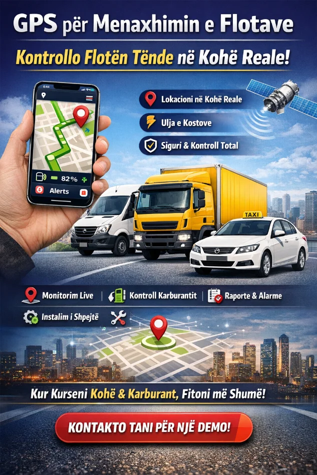 Tirane, ofroj GPS për Automjete &amp; Flota – Monitorim Live, Ulje e Kostove të Karburantit