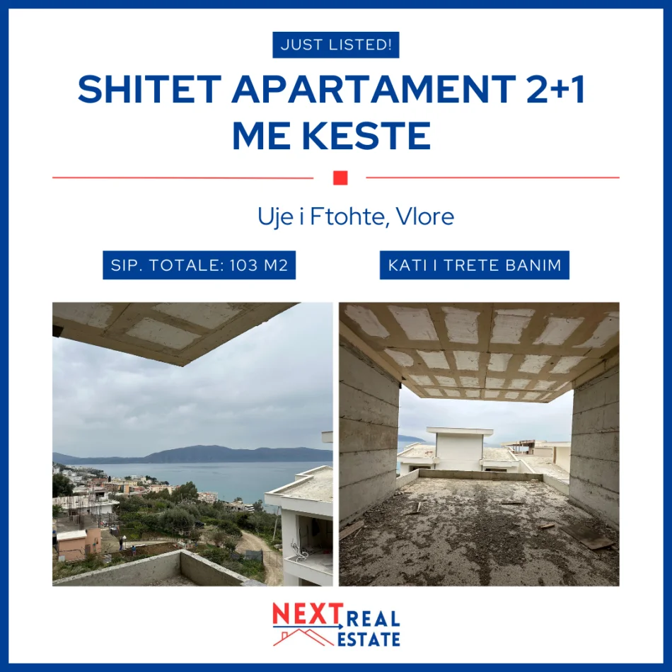 SHITET APARTAMENT 2+1 ME 4 KESTE NE KODER LUNGOMARE, VLORE