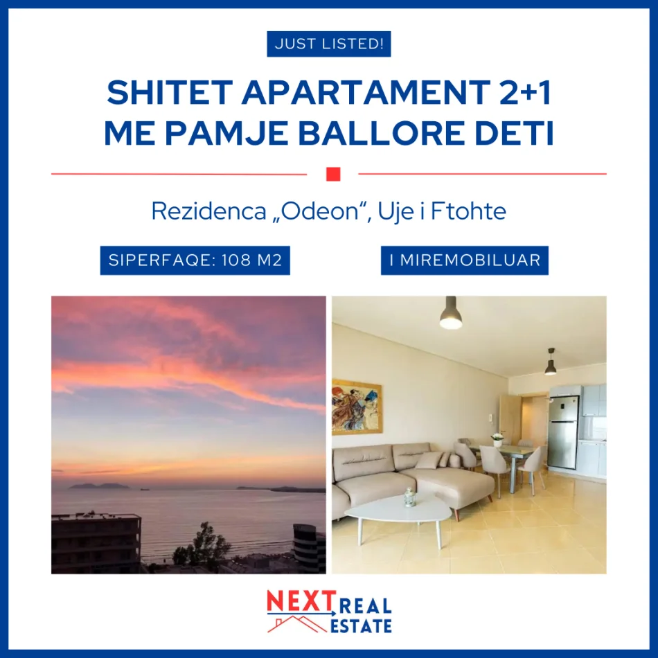 REZERVO PRONEN VETEM ME 500€! SHITET APARTAMENT 2+1 ME PAMJE BALLORE DETI NE UJE TE FTOHTE, VLORE