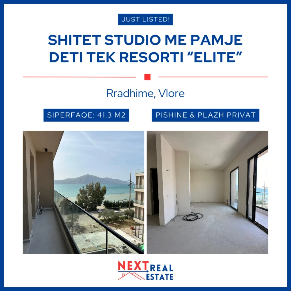 REZERVO PRONEN VETEM ME 500€! SHITET STUDIO ME PAMJE DETI TEK RESORTI “ELITE” NE RRADHIME, VLORE