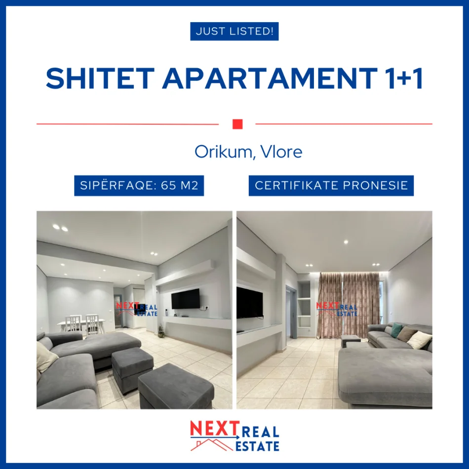 REZERVO PRONEN VETEM ME 500€!  SHITEN 4 APARTAMENTE 1+1 BASHKE NE ORIKUM, VLORE