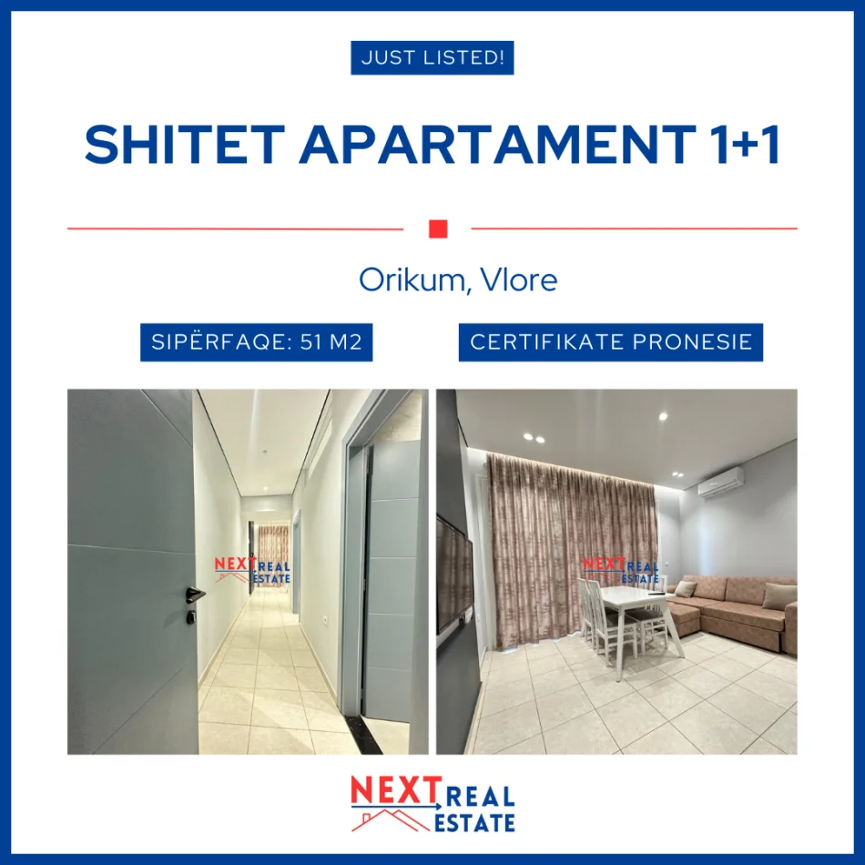 REZERVO PRONEN VETEM ME 500€!  SHITEN 4 APARTAMENTE 1+1 BASHKE NE ORIKUM, VLORE