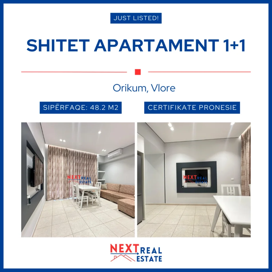 REZERVO PRONEN VETEM ME 500€!  SHITEN 4 APARTAMENTE 1+1 BASHKE NE ORIKUM, VLORE