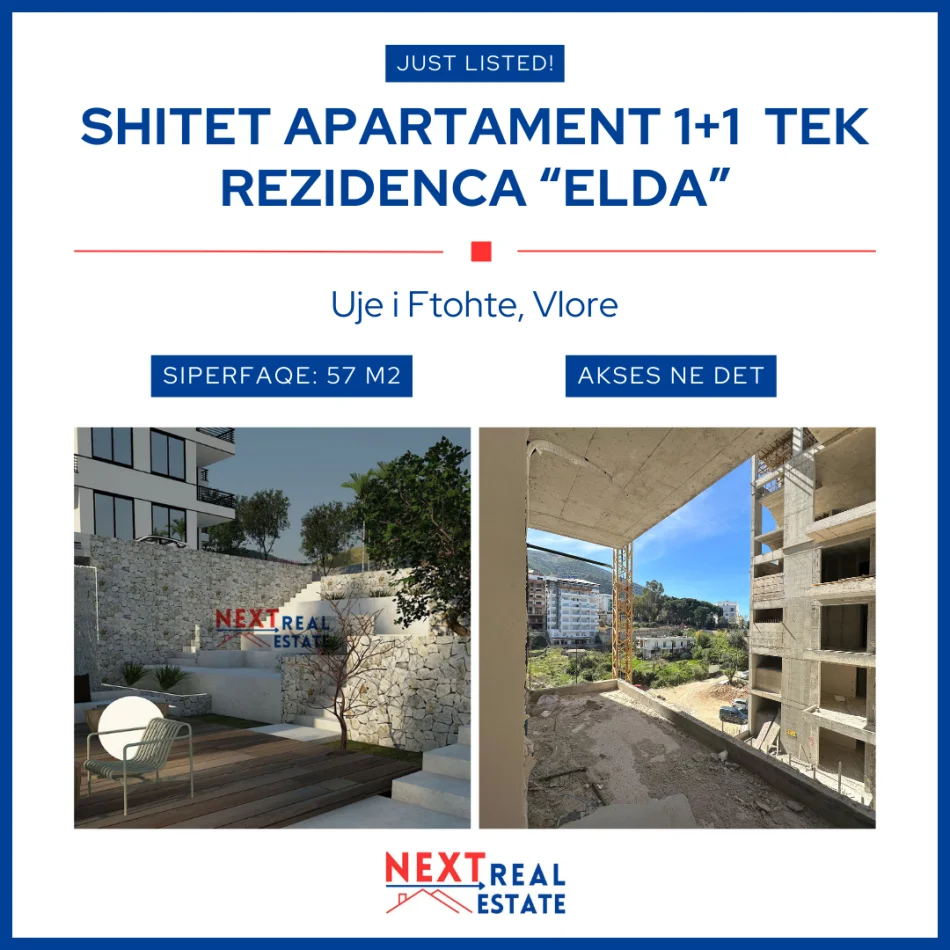 REZERVO PRONEN VETEM ME 500€! SHITET APARTAMENT 1+1 ME KESTE TE REZIDENCA “ELDA”, VLORE