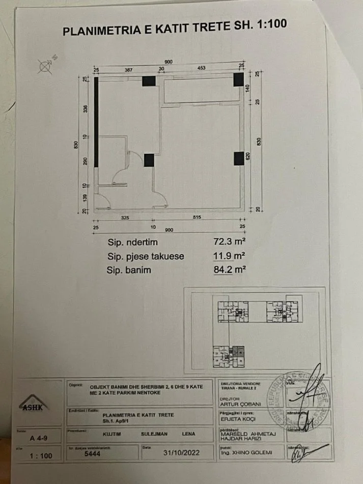 Tirane, shitet apartament 1+1 Kati 3, 84 m² 120.000 € (Yzberisht)