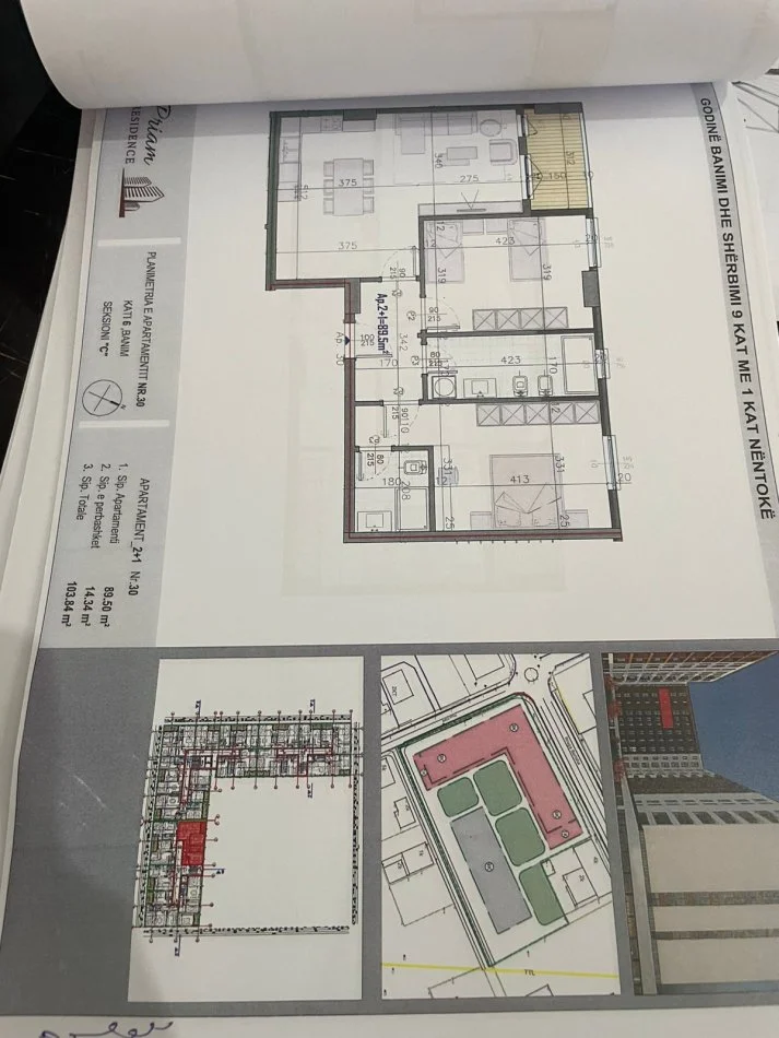 Tirane, shitet apartament 2+1+Ballkon Kati 6, 104 m² 88.264 € (Bulevardi Berisha)