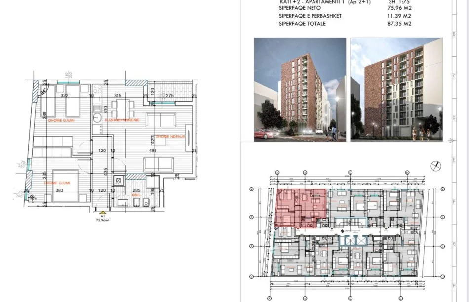 OKAZION!! SHESIM 2 APARTAMENTE 1+1,2+1+ POST PARKIMI. PRANE QSUT