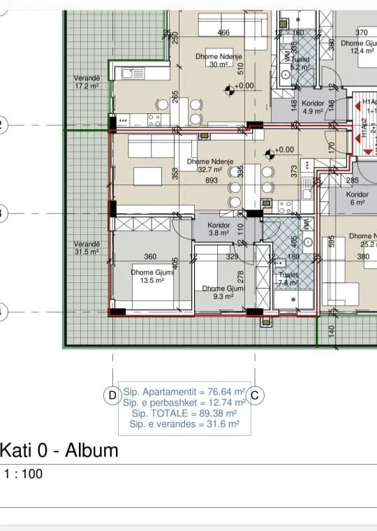 Durres, shitet apartament 3+1 Kati 0, 121 m² 