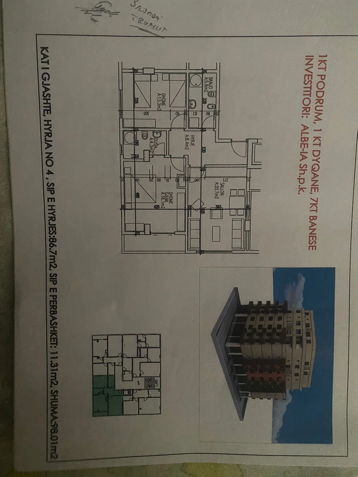 APARTAMENTE 1+1, 2+1 NE SHITJE NE DURRES