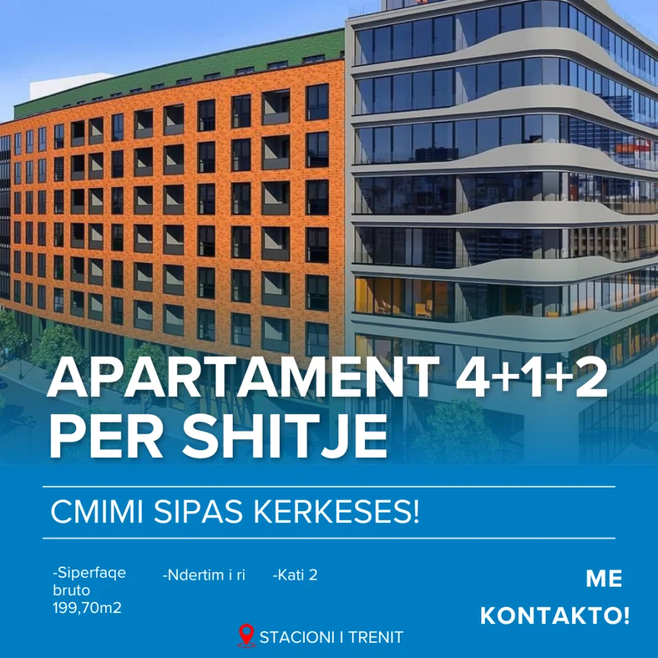 Tirane, shitet apartament 4+1 Kati 2, 199 m² 359.460 € (STACIONI TRENIT)