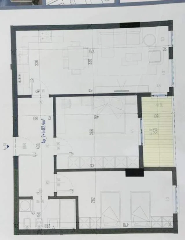 Tirane, shitet apartament 3+1 Kati 7, 124 m² 800 Euro/m2